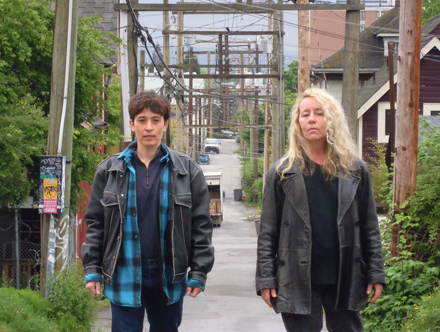 photo of Elaine and Eileen in a back alley in Vancouver